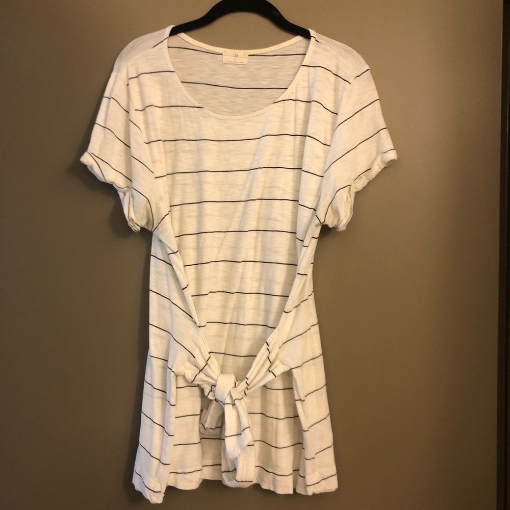 Anthropologie Striped Tee with Tie